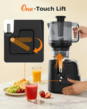 ACOQOOS Juicer Machines, 6.5" Extra Large Feed Chute Cold Press Juicer 3-IN-1 with Sorbet & Nut Milk, BPA Free, Easy to Clean, 100 OZ Hopper, Ultra Black