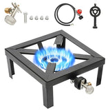 Propane Burner – 100,000 BTU High-Pressure Cast-Iron Single Stove, CSA-Approved 0-20 PSI Regulator & 4.1 ft Hose, Portable Outdoor Cooker for Camping, Turkey Fryers & Seafood Boils