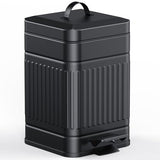 Small Trash Can with Lid-5L/1.3 Gal,Stainless Steel Outdoor Dog Poop Garbage Can-Farmhouse Retro Metal Waste Bin w