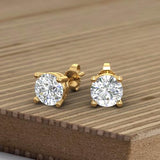 0.25 Ct Round Cut Lab-Grown Diamond 4-Prong Stud Earrings in 10K Gold