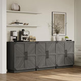 SICOTAS Large Modern Industrial Sideboard Buffet Cabinet with Storage Doors