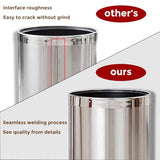 LEASYLIFE 2.6Gallon/10L，Stainless Steel Bathroom Trash Can,Chrome Trash Can