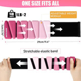 BECOJADDE Ankle Weights for Women Wrist Weights Set of 2 (1 lb Each) Adjustable Arm Leg Weight for Womens Men, Gradient Pink