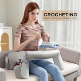 Lap Desk for Laptop, Memory Foam Arm Rest Support Gaming Pillow with Cup/Phone Pocket, Laptop Lap Desk for Working