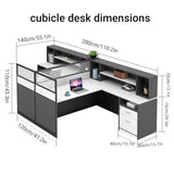 STLWR Cubicle Desks with Privacy Screens