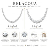 Belacqua 16 to 20 Inches Lab Grown Diamond Graduated Riviera Tennis Necklace