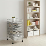 6-Tier Rolling File Cart with Mesh Drawers - 66 lb Capacity Mobile Storage for Office & Home