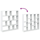Stylish White Bookshelf Storage Rack - 132x29x141.5 cm Wooden Sideboard for Living Room, Office, or Basement - Modern Bookcase Organizer for Home Decor