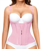 Nebility Waist Trainer for Women Corset Shapewear Tummy Control Faja Body Shaper Waist Cincher with Adjustable Strap(Pink,XXX-Large)