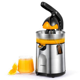Amzpass Electric Orange Juicer, Citrus Juicer Squeezer with 2 Interchangeable Cones, 160W Electric Juicer Machine with Stainless Steel Body