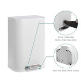 GarveeHome Bathroom Trash Can, 3.2 gal Stainless Steel Garbage Can with Lid