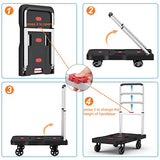 Adjustable Hand Truck Handle with 360 Degree Swivel Wheels for Garage Garden Home & Office Use