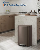 Garvee 13 gal / 50 L Metal Kitchen Trash Can with Lid, Large Rustproof Garbage Can for Kitchen