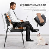 Waiting Room Chair Set of 8, Leather Stationary Office Guest Reception Chairs No Wheel