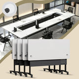 rzoizwko Folding Conference Room Tables, Conference Table with Power Grommet