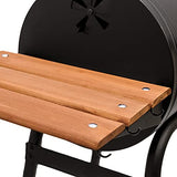 Pro Charcoal Grill and Smoker with Cast Iron Grates, Premium Wood Shelf and Damper Control, 250 Cooking Square Inches in Black Char-Griller