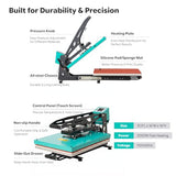 16x24 Inch Heat Press Machine,Semi-Auto Open T-Shirt Press with Slide-Out Drawer