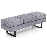 Waiting Room Chairs, Guest Chair with 660 Lbs Weight Capacity, 3 Seats Upholstered Reception Bench for Office