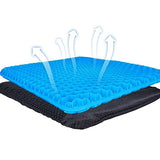 Yimiyaa Gel Seat Cushion, Double Thick Egg Gel Cushion for Pressure Pain Relief, Blue