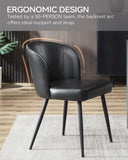 BedsPick Dining Chairs Set of 6 - PU Leather Kitchen Chairs with Metal Legs
