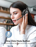 Wireless Headset with Mic for Work, V6.0 Bluetooth Headset with AI Noise-Cancelling Microphone & USB-A Dongle