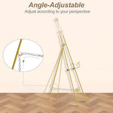 Gold Easel Stand for Sign, Adjustable Display Easel Stand with Chain Support