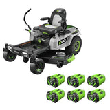 EGO Power+ Electric Riding Lawn Mower, 52" Deck with Zero Turn Radius, Includes (6) 56V 12.0Ah Batteries and Charger