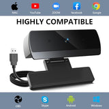 1080p Webcam for PC Laptop Desktop Computer, USB Webcam with Microphone, Streaming Camera, Plug & Play