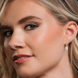 Gem Stone King 14K 2-Tone Gold Moissanite Lab Grown Diamond Dangle Earrings
