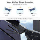 PURPLE LEAF 9' X 12' Left-right Tilt Patio Umbrella Outdoor Cantilever Swivel Rectangle Umbrella with Tilt Aluminum, Navy Blue