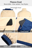 GINGTTO Mens Windbreaker Jackets Waterproof Blue Winter Fleece Lined Jacket for Men Softshell Warm Coats with Hood White L