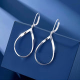 Silver Drop Earrings for Women Teardrop Leverback Dangle Earrings Jewelry