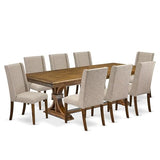 Luxe by East West Furniture NEFL9-AWA-04 - 9-piece kitchen set consists of a dinner table