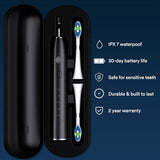 AURAGLOW Sonic Electric Toothbrush for Adults – Rechargeable, 40,000 VPM, 5 Modes, Removes 10x More Plaque, IPX7 Waterproof, 2 Brush Heads & Travel Case