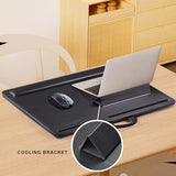 Leather Lap Desk with Memory Foam Cushion 24x16 Inches- Adjustable Portable Laptop Tray Fits 17 19 Inch