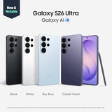 Samsung Galaxy S26 Ultra, Unlocked Android Smartphone, 256GB, Privacy Display, Galaxy AI, AI Camera, Super Fast Charging 3.0, Durable Battery, 2026, US 1 Year Warranty, Cobalt Violet