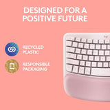 Logitech Wave Keys Wireless Ergonomic Keyboard with Cushioned Palm Rest, Comfortable Natural Typing