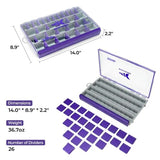 KastKing HyperSeal Waterproof Tackle Box, 3600 and 3700 Tackle Trays, Fishing Tackle Box Organizer with Removable Dividers, Lure Box and Terminal Tackle Storage,Purple
