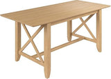 Bush Home 70-inch Cross Base Dining Table, Dining Room Furniture, Key West Collection, Blonde Oak