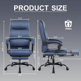 Misolant Big and Tall Office Chair with Footrest, High Back Desk Chair with Linkage Armrest, 90-155° Recline Executive Computer Chairs