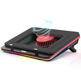 Powerful Turbo-Fan (5000 RPM) RGB Laptop Cooling Pad with Infinitely Variable Speed