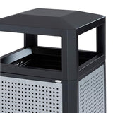 Safco Evos Steel Trash Can, 38 Gallons, Indoor and Outdoor Use, Commercial Garbage Can with Plastic Liner