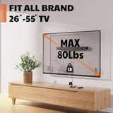 AENTGIU Studless TV Wall Mount, Heavy Duty Drywall TV Bracket Hanger for 26-55 inch Flat Screen TVs, No Stud, NO Drill, No Anchors, Easy Install with All Hardware Included