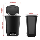 20 Gallon Trash Can - Plastic Kitchen Waste Bin with Odor Protection of Lid