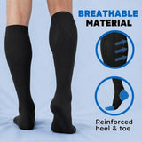 ABSOLUTE SUPPORT Mens Compression Socks for Circulation 20-30mmHg, Made in USA Opaque Graduated Compression Stockings for Varicose Veins, Edema, Arthritis - Black, Medium, A104BL2
