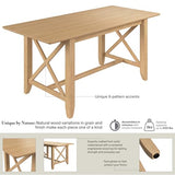 Bush Home 70-inch Cross Base Dining Table, Dining Room Furniture, Key West Collection, Blonde Oak