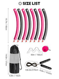 Phobby Weighted Exercise Hoop for Adults, 2.2lb Detachable Fitness Hoop, Adjustable Hoops with Jump Rope, Tape Measure and Carry Bag (Pink Grey)