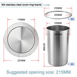 This Stainless Steel Countertop Trash Can with Rotating Lid for Kitchen Bathroom and Restaurant Small Bin with Balance Flap Cover