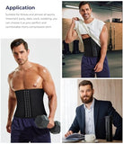 TAILONG Waist Trainer Corset for Men Weight Loss Tummy Trimmer Compression Shaper Abdomen Sweat Wrap (Black, M)
