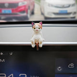RCAGCAT 6Pcs Mini Cat Office Figurines, Cute Resin Computer Monitor Miniature Cat Desk Set for Office, Home Decoration Perfect Cute Cat Gift for Cat Lovers